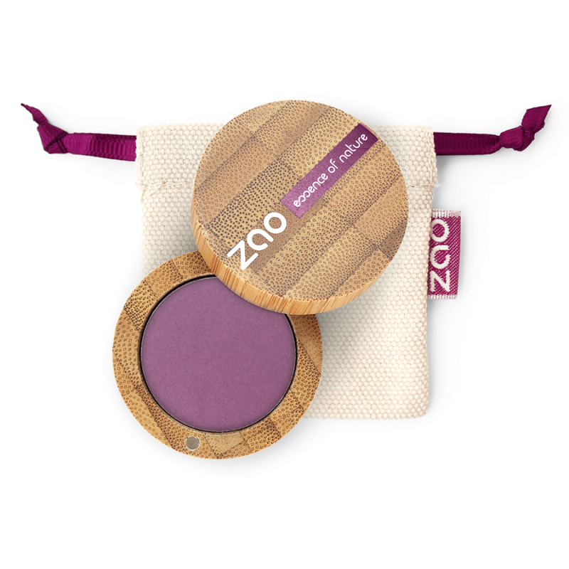Fard à paupières mat – 215 VIOLET POURPRE – boîtier bambou rechargeable – 3g – bio, vegan – ZAO