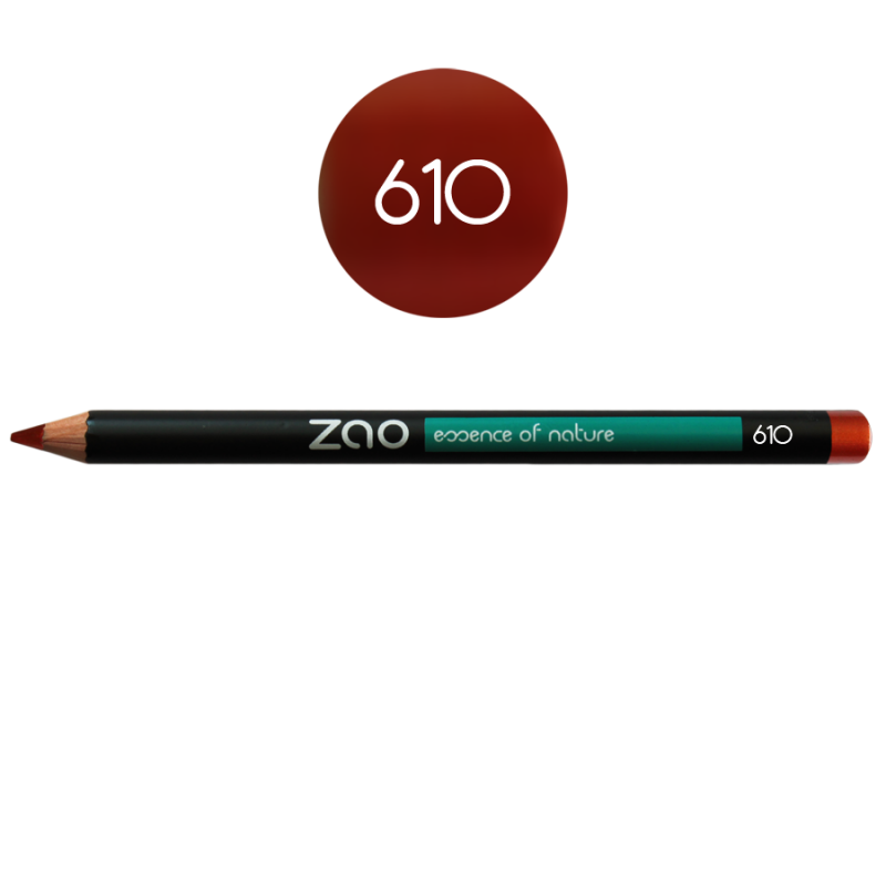 Crayon – yeux, lèvres, sourcils – 610 ROUGE CUIVRÉ – 1,14g – naturel, vegan – ZAO